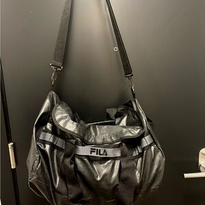Fila Black Duffel Bag for Men